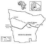 Thumbnail of Map of Hodh el Gharbi region, Mauritania.