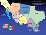 Thumbnail of Border Infectious Disease Surveillance project sentinel sites in sister cities along U.S.-Mexico border: Tiajuana–San Diego, Nogales-Nogales, Las Cruces–Cuidad Juarez–El Paso, and Reynosa-McAllen. The new cities are Mexicali-Imperial (the sister city pair near Tijuana–San Diego) and Brownsville (near McAllen).