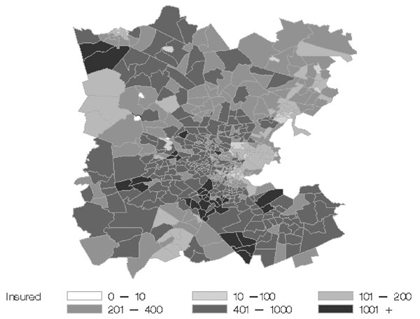 Daily incidence rates of lower respiratory and influenza-like illness after December 17, 2001, showing that within-week variation is substantially greater than seasonal variation.