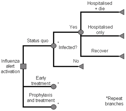 Decision-based model for strategies during pandemic influenza.