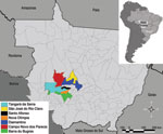 Mato grosso state brazil map