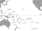 Thumbnail of South Pacific Region showing the study areas (Solomon Islands and French Polynesia) tested for dengue virus type-3. 