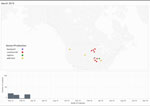 Thumbnail of Outbreak of H5N2 influenza virus in birds of backyard and industrial farms, raptors, and wild birds in the United States and Canada, December 2014–July 2015. Despite increased surveillance throughout 2015 and 2016, few cases were reported after the outbreak. In 2016, a wild bird in Alaska was positive for H5N2, indicating that low-level transmission of this virus had occurred without being detected.