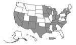 Locations of 25 US jurisdictions contributing data for 333 persons with tuberculosis (TB) and COVID-19 co-diagnosed within 180 days (TB–COVID-19), 2020. Participating jurisdictions: Alabama (n = 5 cases), Arizona (n = 21), Arkansas (n = 9), California (n = 114), Colorado (n = 7), Indiana (n = 10), Iowa (n = 2), Kentucky (n = 6), Louisiana (n = 3), Massachusetts (n = 7), Michigan (n = 11), Minnesota (n = 14), Nevada (n = 4), New Hampshire (n = 1), New Jersey (n = 28), New Mexico (n = 4), New York State (n = 6); New York, NY (reporting separately; n = 37), North Carolina (n = 11), Ohio (n = 6), Puerto Rico (n = 2), South Carolina (n = 2), Tennessee (n = 11), Texas (n = 6), and Wisconsin (n = 6). North Dakota provided data but had no TB–COVID-19 cases reported.