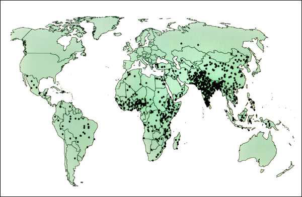 Estimated global distribution of the 800,000 annual deaths caused by rotavirus diarrhea. Reprinted with permission from (8).