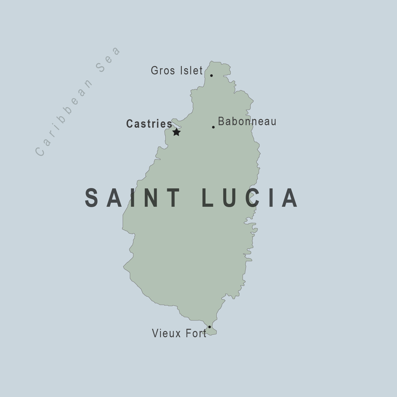 Map - St. Lucia