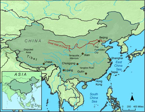 china map for kids. Destination map of China
