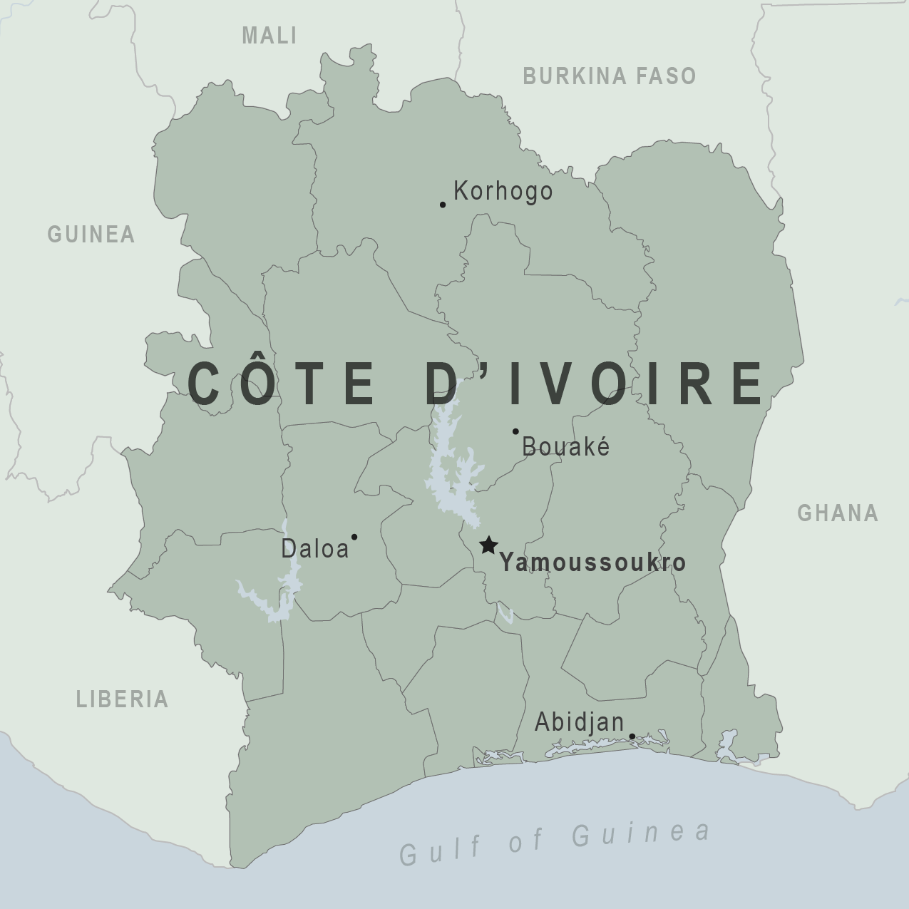 Map - Cote d Ivoire (Ivory Coast)