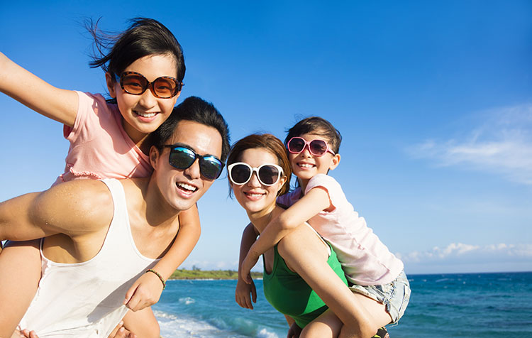 Family on the beach