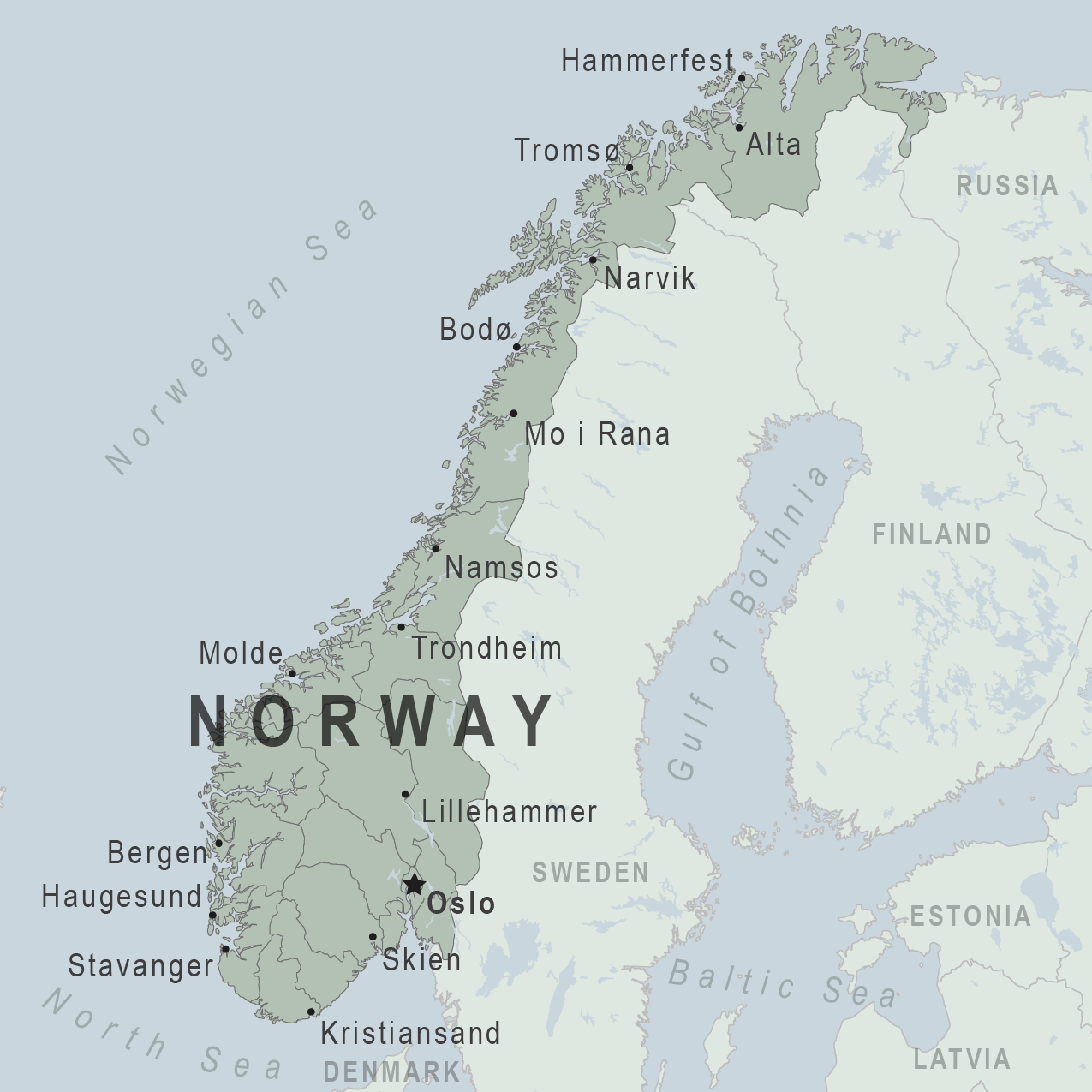 Norway  on Map   Norway
