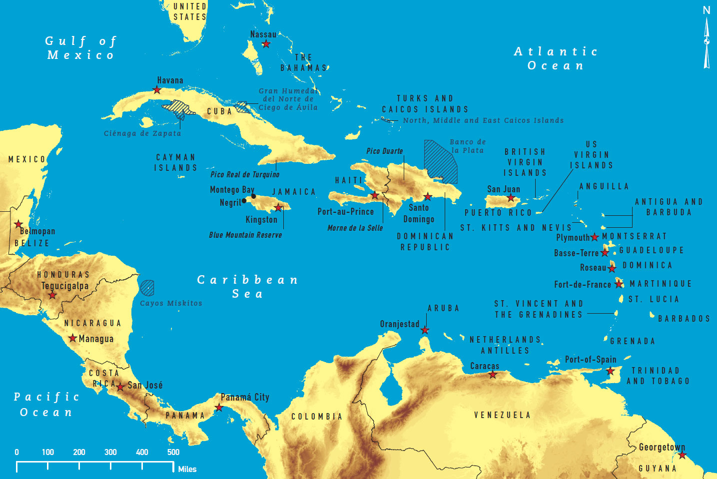 caribbean on map