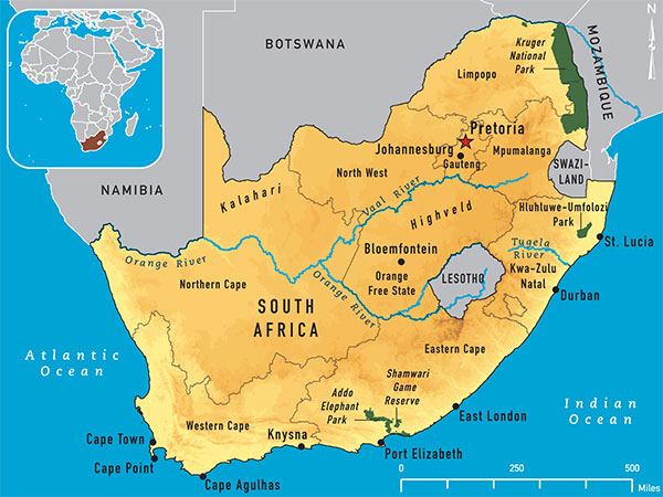 Map 4-13. South Africa destination map