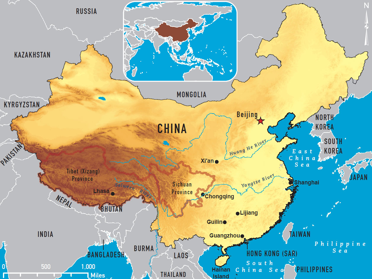 China Map Tibet