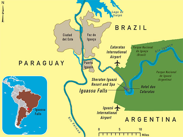 Iguassu Falls destination map