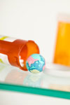 pill bottle with globe