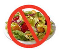 salad with a line through it