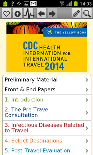 Screenshot of Yellow Book app