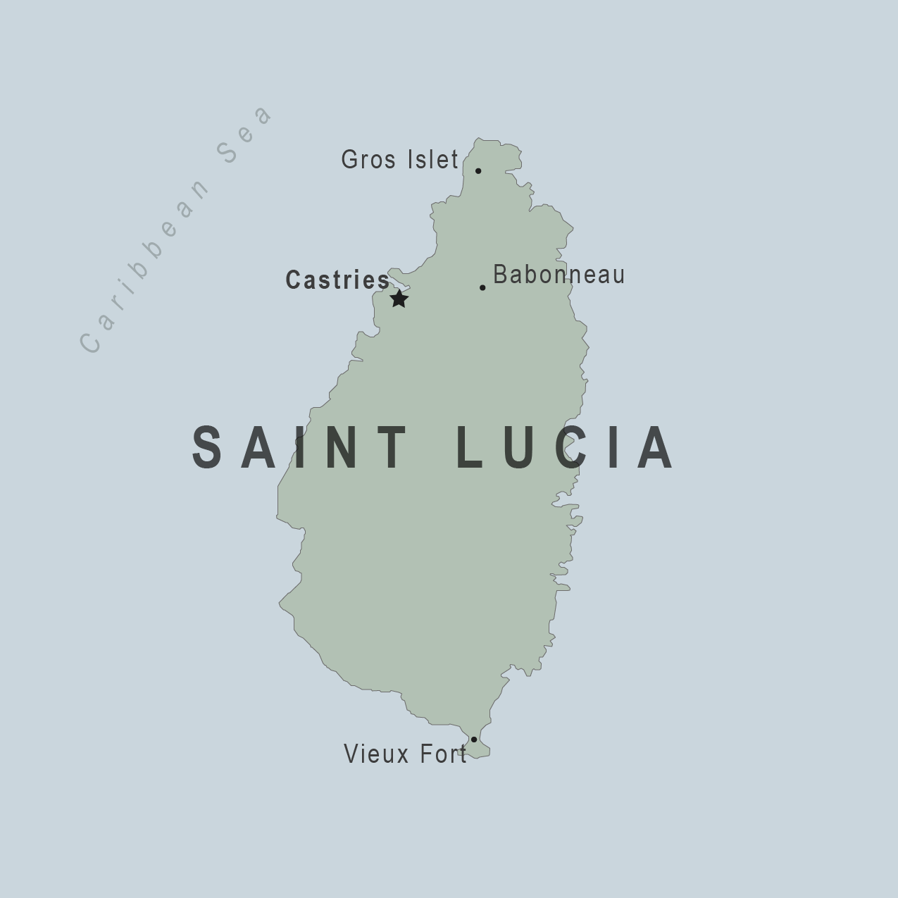 Map - Saint Lucia