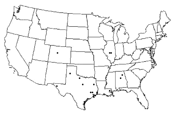 Locations of collected isolates, 2001–2002.