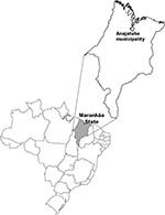 Thumbnail of Map showing Anajatuba municipality, Maranhão State, Brazil.