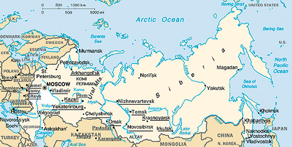 Opisthorchis (solid lines) and Clonorchis (broken lines) endemic areas in the former USSR. Original map was obtained from the United Nations Development Programme Web site (www.undp.org).