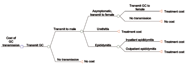 Cost of gonorrhea transmission.