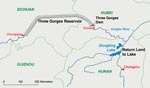 Thumbnail of Location of the Three Gorges Dam and Reservoir across the Yangtze River and Return Land to Lake Program in the Dongting Lake region, Hunan Province, China.