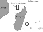 Thumbnail of Location of Mayotte (boxed) in the Comoros Archipelago. Source: Préfecture de Mayotte.