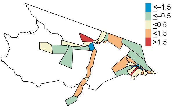 Multivariate model residual map, Mâncio Lima, Brazil.