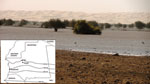 Thumbnail of Lefrass Oasis, 30 km north of Atar, one of the main outbreak foci of an outbreak of Rift Valley fever in camels, northern Mauritania. Inset shows the location of Atar and Aoujeft and the isohyets (average during 1965−2002; source: Food and Agricultural Organization of the United Nations, Land and Water development Division).