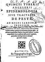 Thumbnail of Frontispiece of the Epidemiologìa Sive Tractatus de Peste.