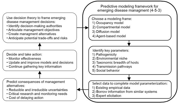 Predictive 4-5-3 modeling framework for emergency disease management.
