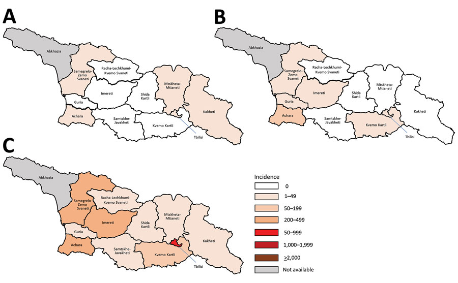 Immunization coverage with measles-containing vaccines in Georgia, 1990–2018. WHO/UNICEF estimates are included for 1997–2003, when official estimates were unreliable because of uncertainty in population numbers. WHO/UNICEF estimates are in agreement with the official estimates from 2003 to present. MCV, measles-containing vaccine; MCV1, first dose of MCV; MCV2, second dose of MCV; MICS, Multiple Indicator Cluster Survey; MMR, measles-mumps-rubella vaccine; MMR1, first dose of MMR; MMR2, second dose of MMR; WHO/UNICEF, World Health Organization/United Nations Children’s Fund.