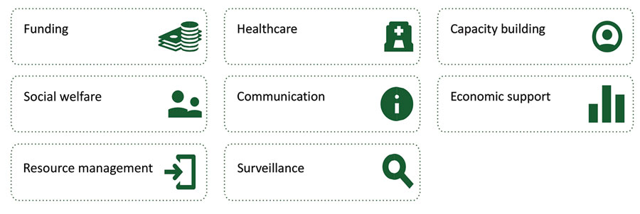 Depiction of the Presidential Task Force on COVID-19 end-of-year review categories, Nigeria, 2020.