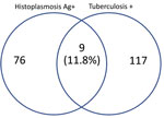 Case-patients with tuberculosis-histoplasmosis co-infection in study of prevalence of histoplasmosis among advanced HIV disease patients in Nigeria. Ag, antigen; +, positive.