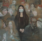 “Don’t Speak” is a painting by Paulina Siniatkina. She painted the piece while battling tuberculosis in 2015 to demonstrate how stigmatizing the infection felt. Copyright © Paulina Siniatkina. Previously published by Emerging Infectious Diseases (https://wwwnc.cdc.gov/eid/article/30/3/AC-3003_article).