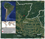 Location of a case of Jorge Lobo’s disease in child with tick exposure, Brazil. The patient resided near the Brazil–Bolivia border and was diagnosed in Brasiléia, Acre state, Brazil. Brasiléia is situated between the municipalities of Xapuri and Epitaciolândia in Acre, also known as Brasiléia–Epitaciolândia–Xapuri immediate region. This zone borders Bolivia within a dense rainforest region of the western Amazon and is marked by rubber plantations and extractive activities.
