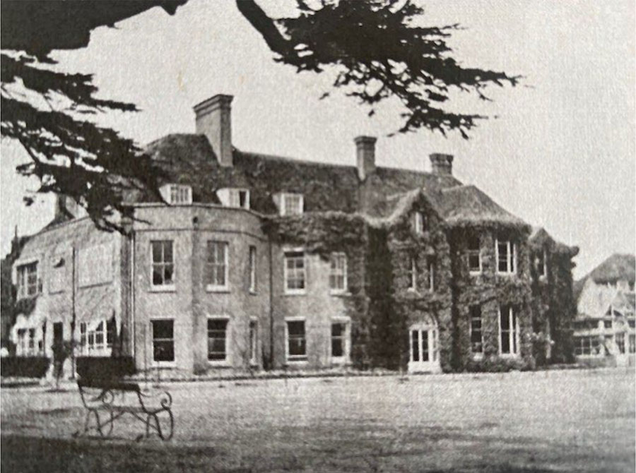 Manor House on the 350-acre Shinfield Manor estate, which later became home to the National Institute for Research in Dairying, Shinfield, England, after being founded in 1912. The Bacteriology and Metabolic Departments with associated laboratories were housed here from 1923 to 1992.  Microbiologist Ellen I. Garvie would have worked here, researching the problem of dairy product contamination. Demolished in 2001, part of the Manor House dates to the 17th century. Photograph published in Proceedings of the Royal Society of London, 1951 (2).