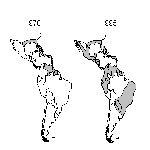 Thumbnail of Distribution of Aedes aegypti (shaded areas) in the Americas in 1970, at the end of the mosquito eradication program, and in 1995.