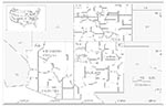 Thumbnail of Geographic locations of nine sites where mark-release-recapture webs are being operated to study rodent reservoirs of hantaviruses in a three- state area of the southwestern United States. PCMS=Pinyon Canyon Maneuver Site (U.S. Army).