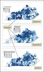Thumbnail of Comparison of data analysis for identifying counties with low submission rates.