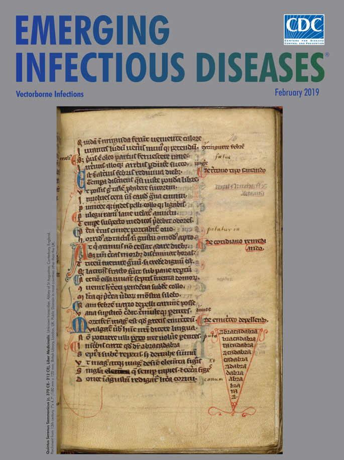 Quintus Serenus Sammonicus (c. 370 CE–212 CE), Liber Medicinalis. Unknown transcriber, Abbey of St. Augustine, Canterbury, England. Parchment from 13th century. 7 in × 4.7 in /180 mm × 120 mm. British Library, London, UK. Public Domain in most countries other than the UK.