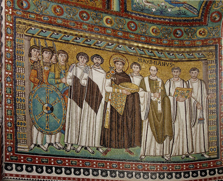 Artist Unknown. Mosaic of Justinianus I, Basilica of San Vitale, San Vitale, Ravenna, Italy (ca. 547 A.D.) Photo: José Luiz Bernardes Ribeiro / CC BY-SA 4.0