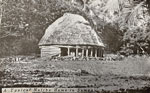 An early 20th-century photograph of a fale, a thatched pavilion without walls.