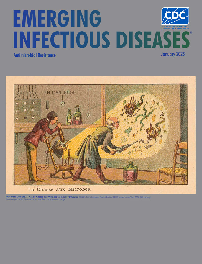 Jean-Marc Côté (18..–19..), La Chasse aux Microbes (The Hunt for Germs) (1900). From the series France En L'an 2000 France in the Year 2000 (XXI century). Ink on paper cards. Dimensions not specified. Public domain image.