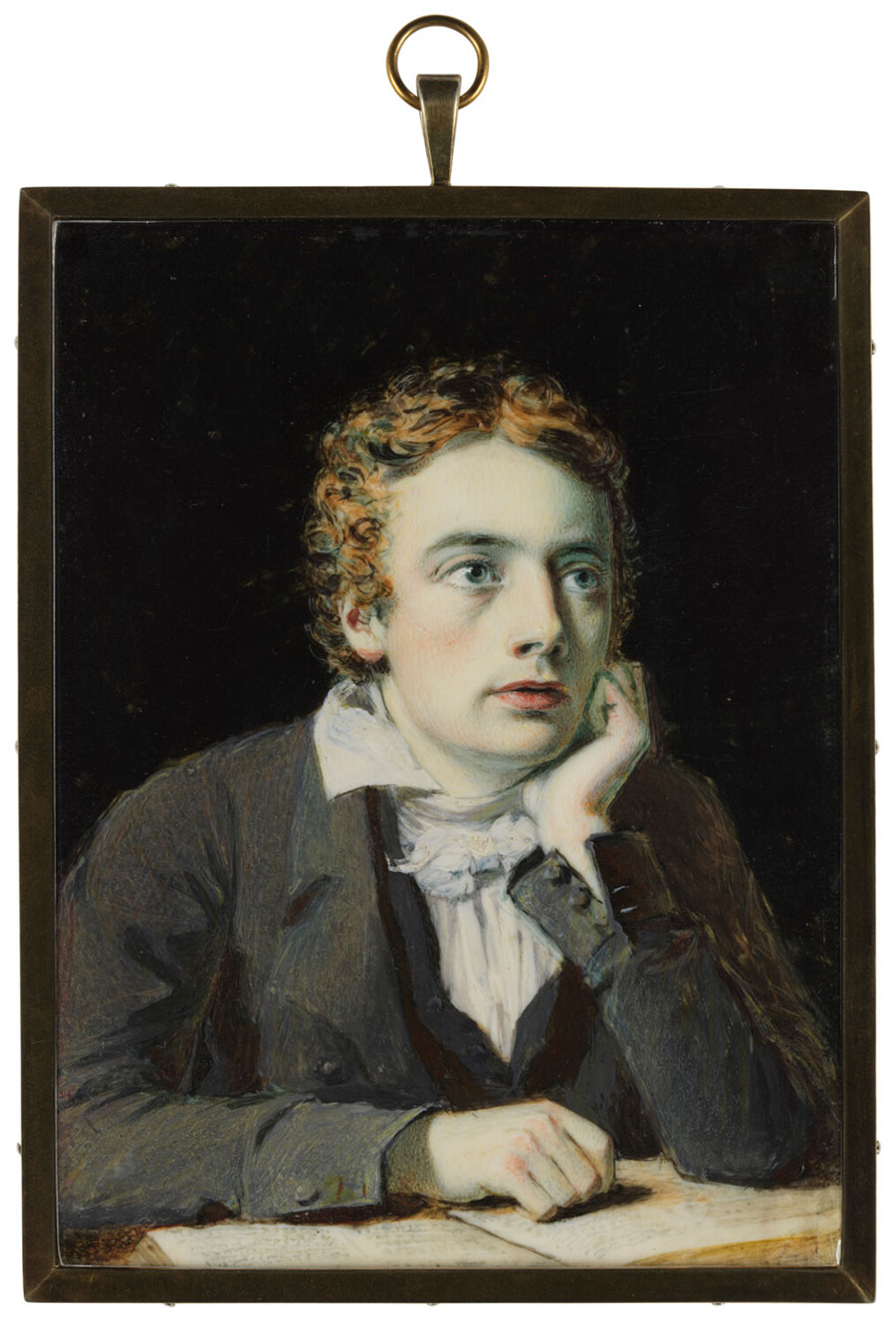 Joseph Severn, John Keats, Esq., 1819. Oil on ivory miniature. 105 × 79 mm. National Portrait Gallery, London, UK. https://www.npg.org.uk/collections/search/portrait/mw03554/John-Keats