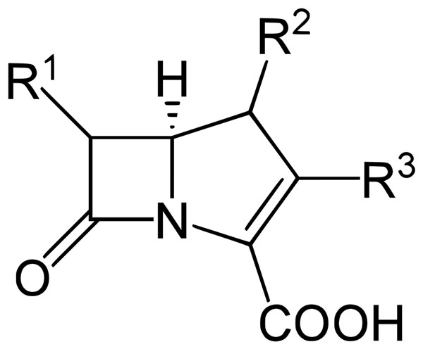 Backbone structure of a carbapenem.