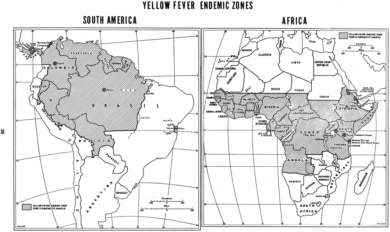 cdc travel yellow fever map