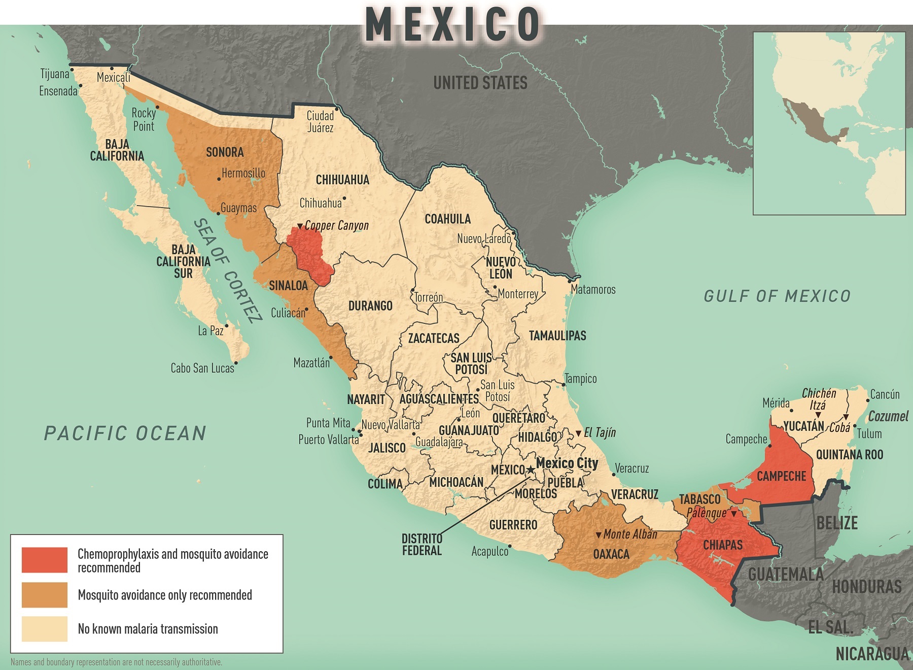 Yellow Fever Vaccine Malaria Prevention Information By Country CDC    065 MAP 2 10 Malaria Prevention In Mexico 