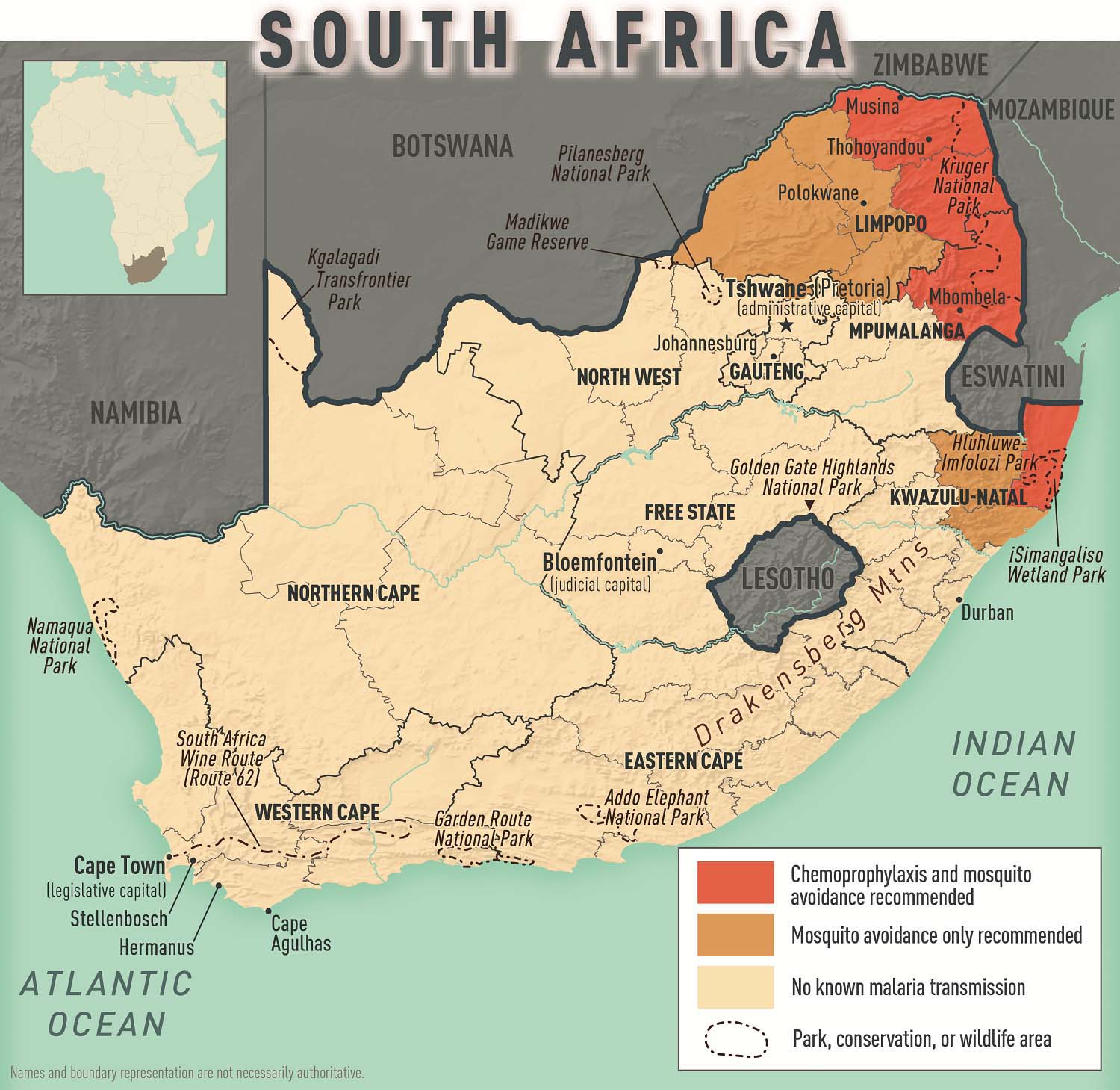 Map 2-15 Malaria prevention in South Africa